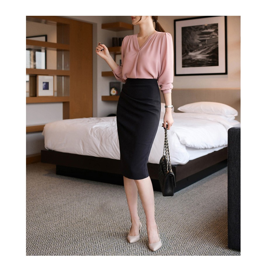 Chân váy bút chì, chân váy nữ công sở xẻ sau vải thun co giãn thoáng mát | BigBuy360 - bigbuy360.vn