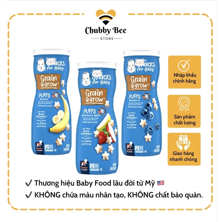 Bánh ăn dặm Gerber hình sao từ Mỹ cho bé từ 8 tháng