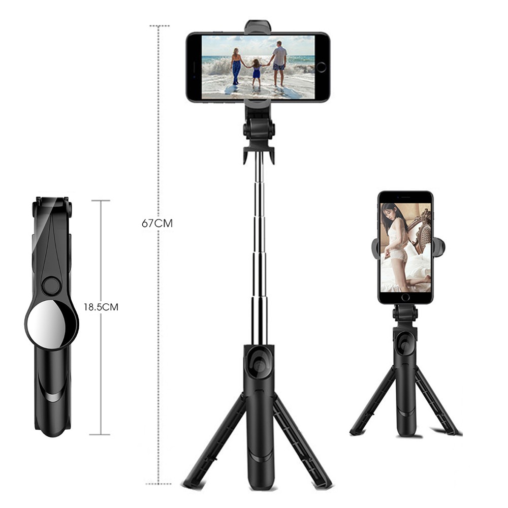 Gậy Chụp Ảnh Tự Sướng XT09S Có Gương Selfie Kèm 3 Chân Đứng Tripod Kết Nối Bluetooth - Remote Điều Khiển Từ Xa