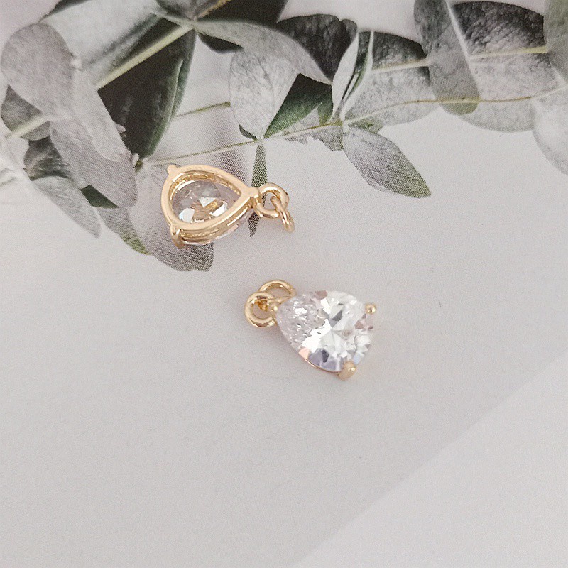 Mặt Dây Chuyền Hình Giọt Nước Bằng Đồng 14K Màu Vàng Đồng Sang Trọng diy