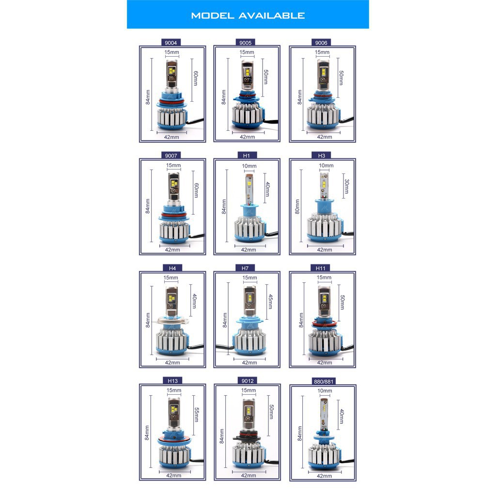 Cặp đèn pha xe hơi Cree 12000lm H4 H11 H3 H7
