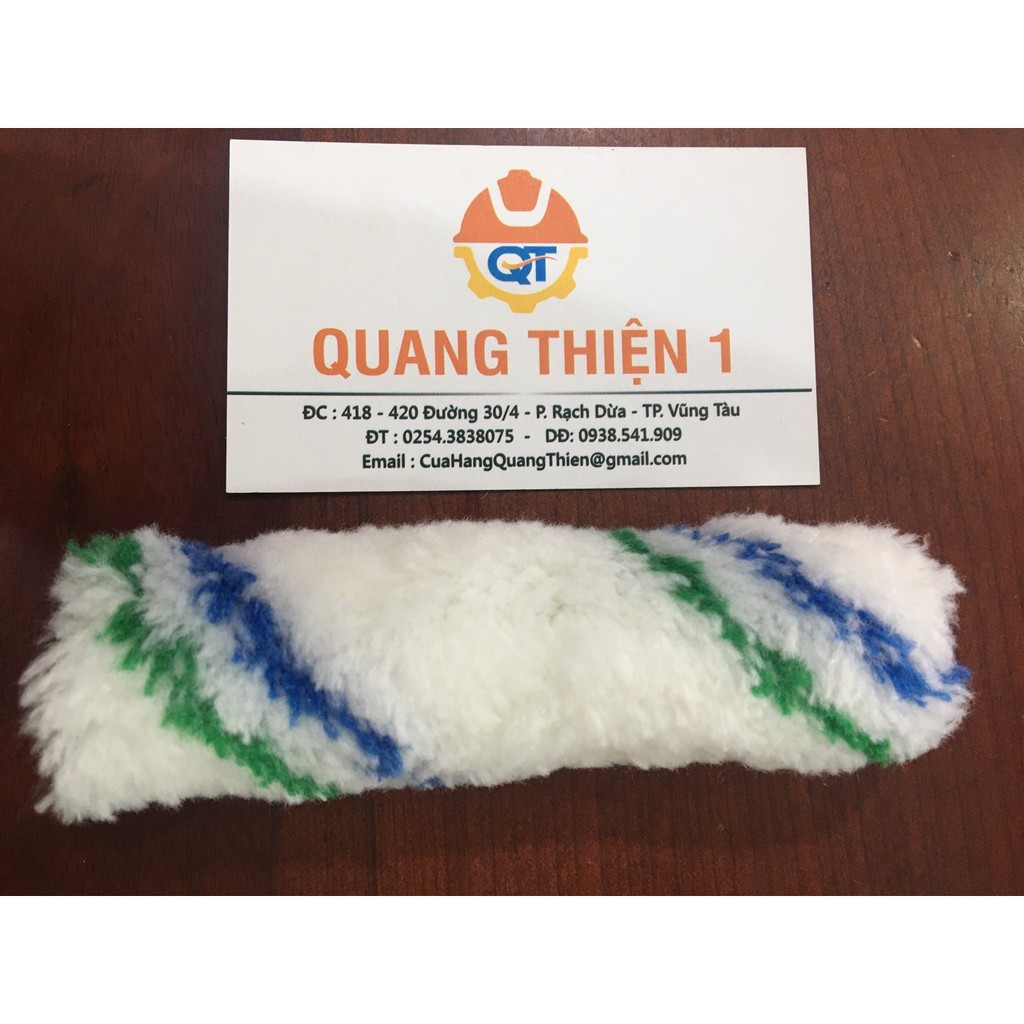 Cán ru lô Việt Mỹ 4 tấc và bông lăn sơn 2 sọc xanh 10cm