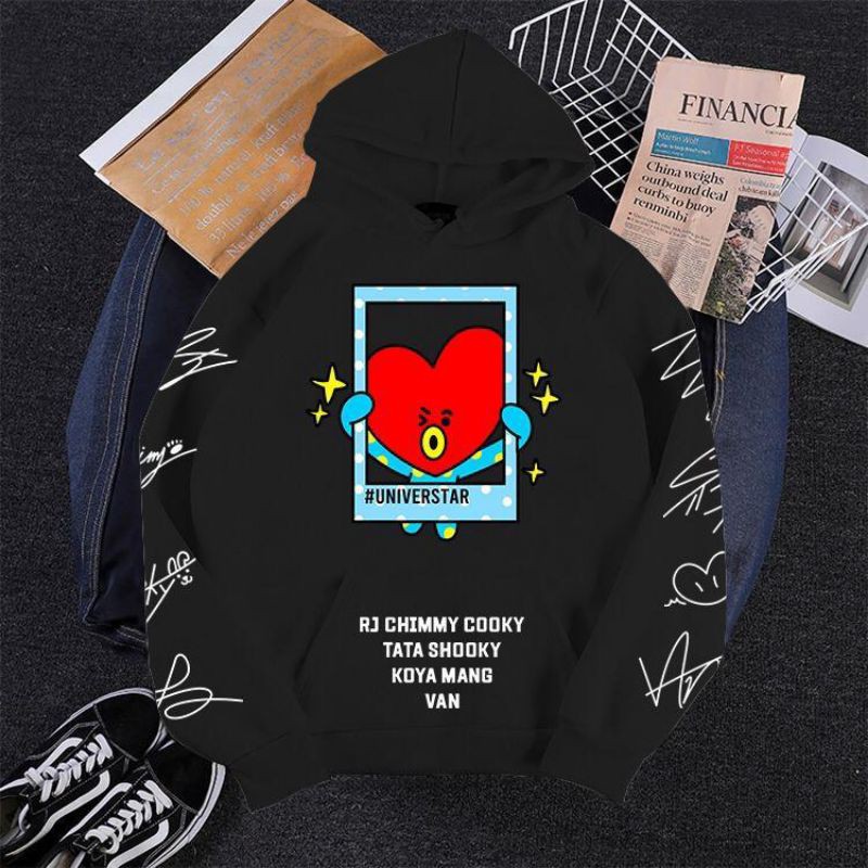 Áo Hoodie Tay Dài In Hình Bt21 Bts Cooky Tata