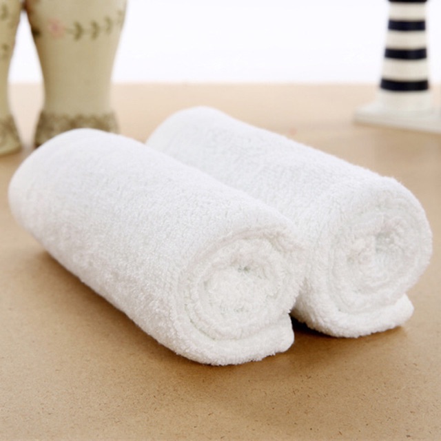 Khăn tắm nhỏ/Khăn gội khách sạn trắng - 34x86cm - Phong Phú