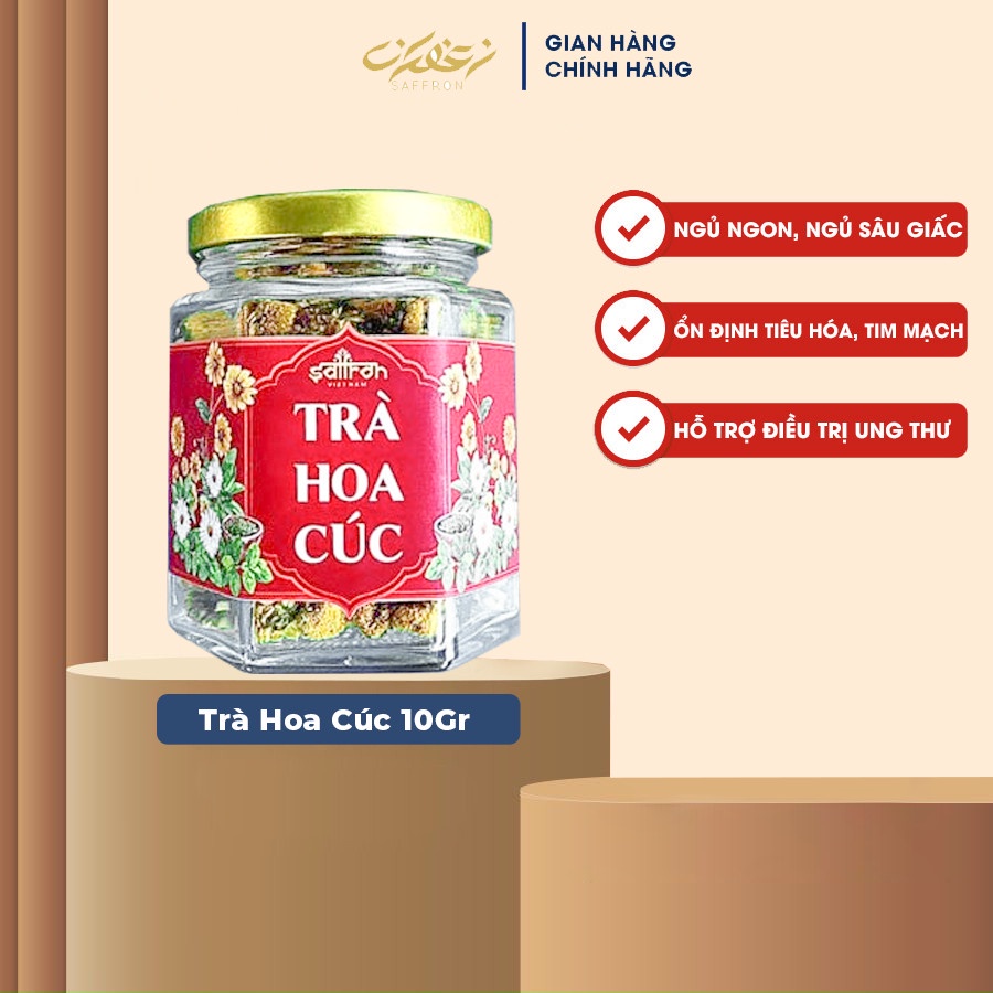Trà hoa cúc vàng sấy lạnh nguyên bông tuyển chọn loại đặc biệt - lọ thuỷ tính 10g