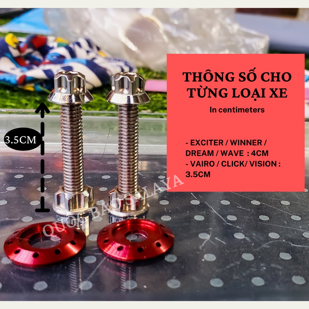 Ốc xỏ gác chân kèm long đền dành cho vairo satria và các dòng xe hãng honda thông dụng