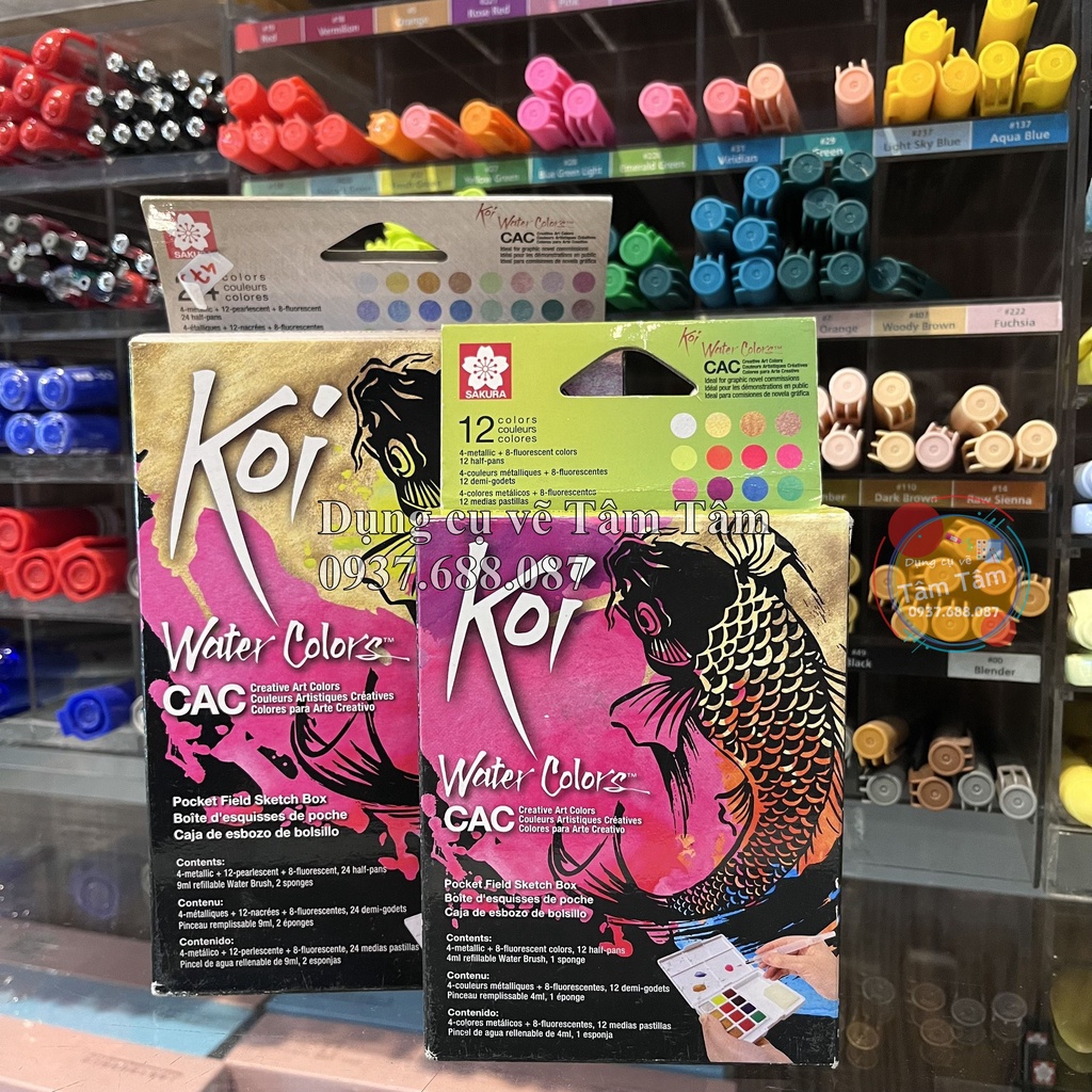 [ TÂM TÂM ]-Màu Nước Nhũ Ánh Kim 12/24 Màu SAKURA Water Color