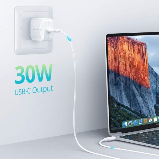 Củ Sạc Nhanh 30W RAVPower RP-PC120 - PD 3.0 - QC 3.0 - GaN - Hàng Chính Hãng - Bảo Hành 12 Tháng
