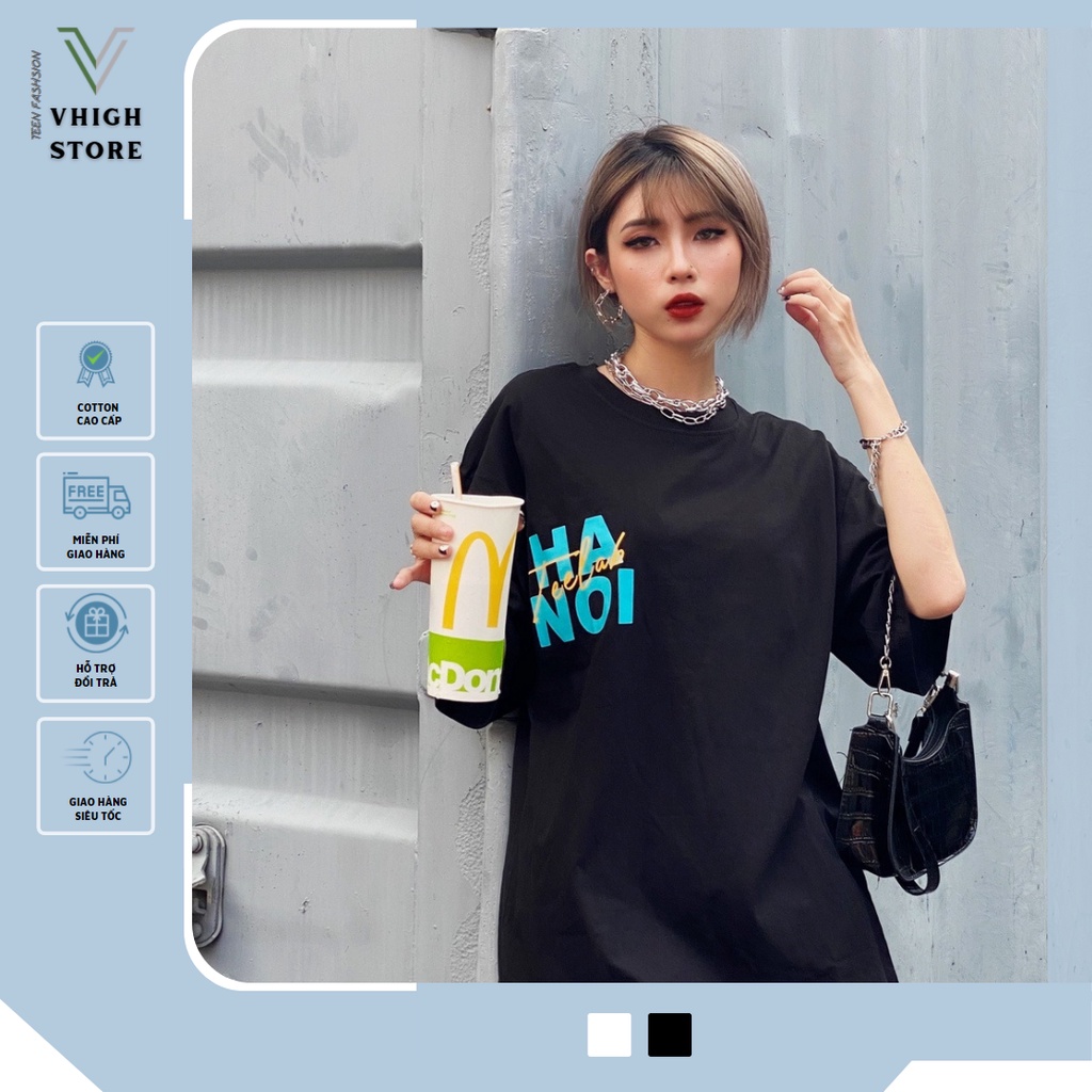 Áo Thun Tici Tay Lỡ Teelab Hà Nội Trà Đá ATC06 - Cotton Form Rộng Basic Tee Nam Nữ Unisex Oversize | VHIGH Store
