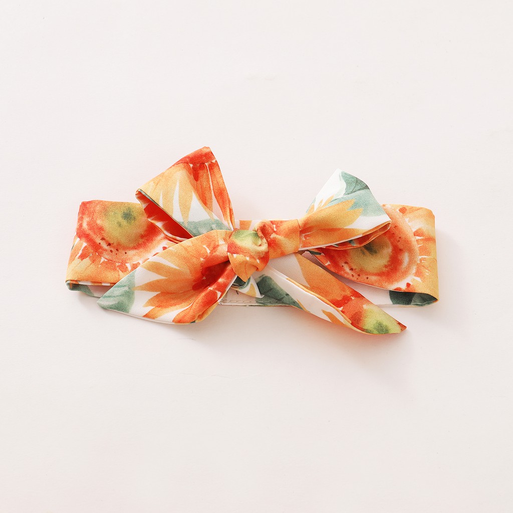 Set đầm + băng đô Mikrdoo vải cotton in hoa phong cách mùa hè xinh xắn dành cho bé gái