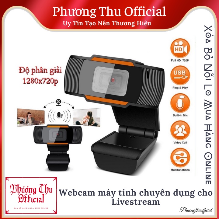 Webcam máy tính chuyên dụng cho Livestream, Học và Làm việc Online siêu rõ nét HD 720P - Wedcam quay chữ rõ nét