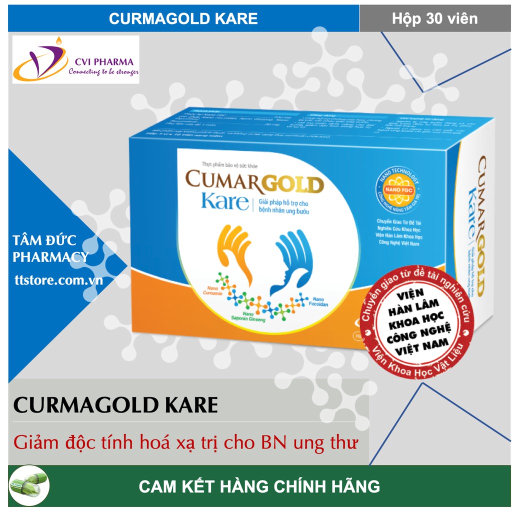 CUMARGOLD KARE [Hộp 30 viên] - Giải pháp dành cho người bệnh ung bướu [Cumagold kare, curmagold kare, cumargold care]