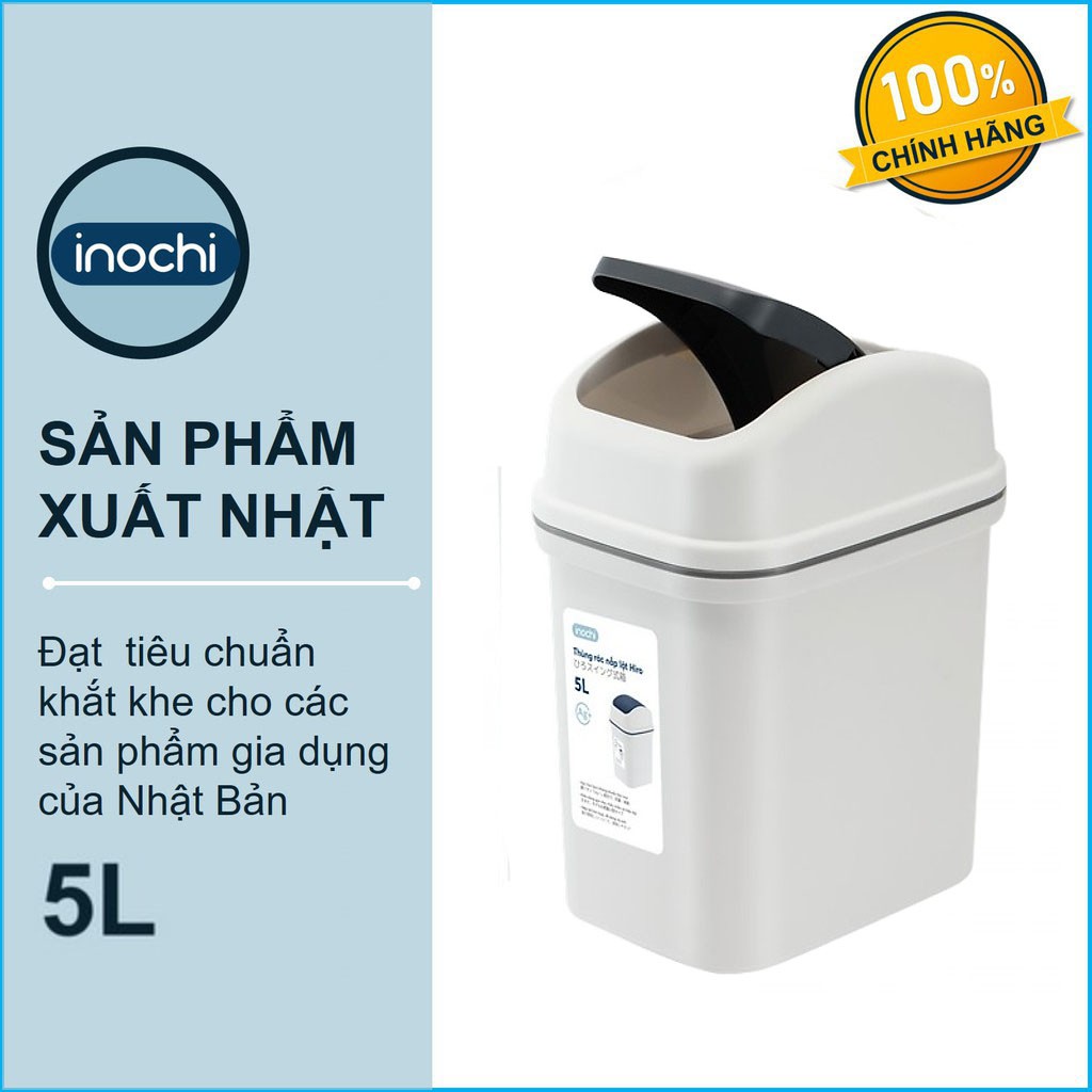 Thùng rác nắp lật Inochi 5L - Hàng chính hãng tiêu chuẩn nhật bản