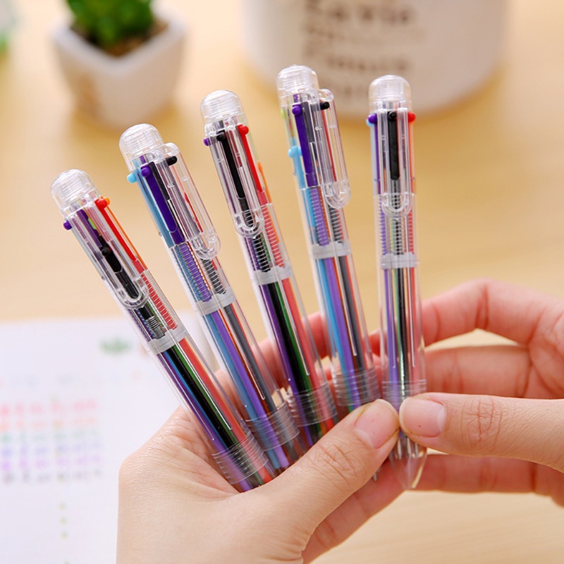 Bút Bi 6 Màu Trong 1 Có Thể Rút Lại Tiện Dụng