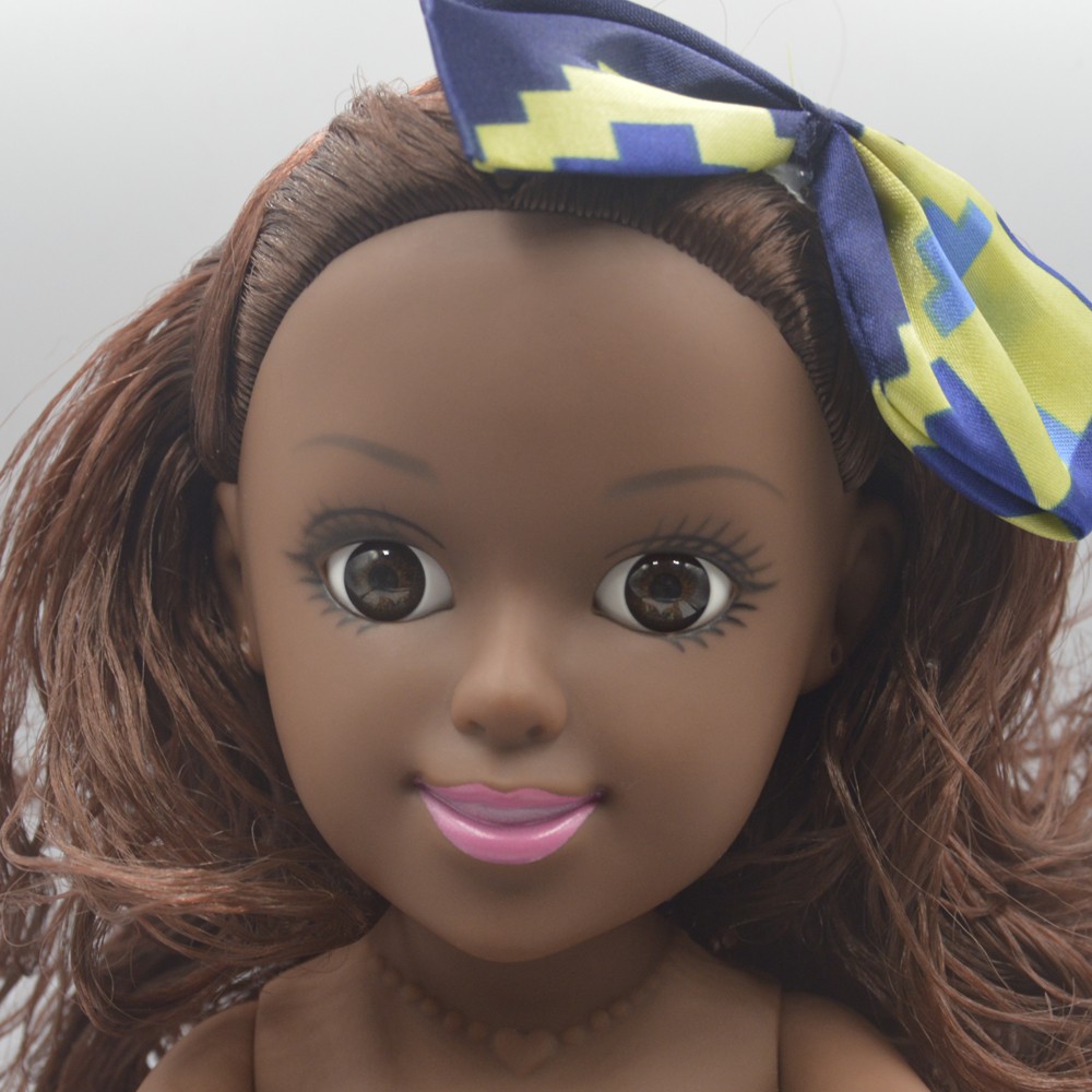 Búp Bê Tái Sinh Vinyl Da Đen Châu Phi  African Doll 35cm