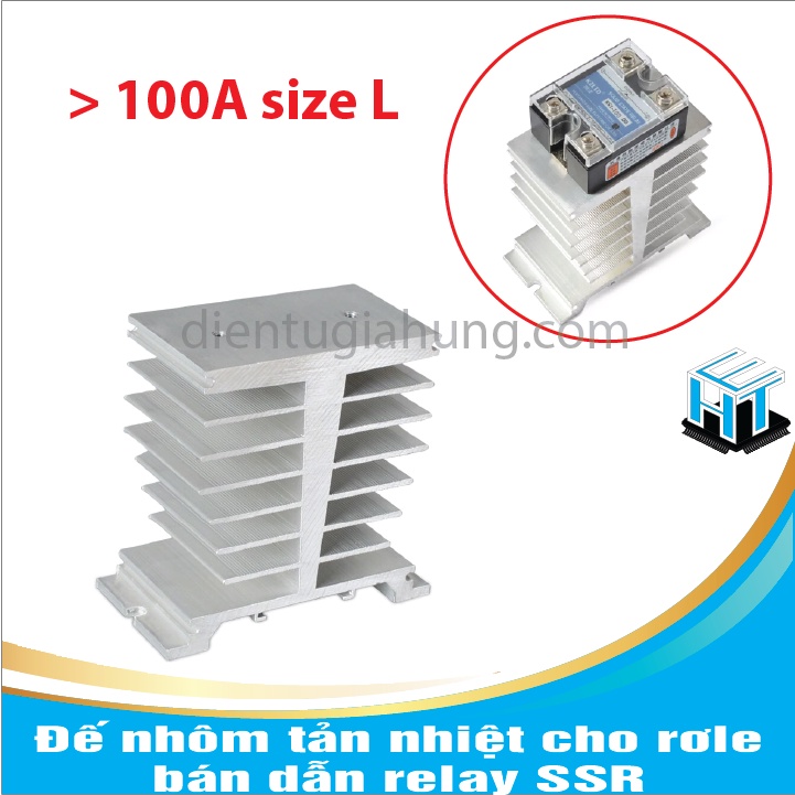 1 Cái Đế nhôm tản nhiệt cho rơle bán dẫn relay SSR tùy chọn size S,M,L