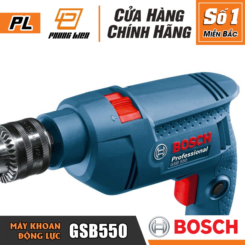 Máy Khoan Động Lực Bosch GSB550 SET 100 Chi Tiết  - Khoan Sắt/Gỗ/Tường - Hàng Chính Hãng