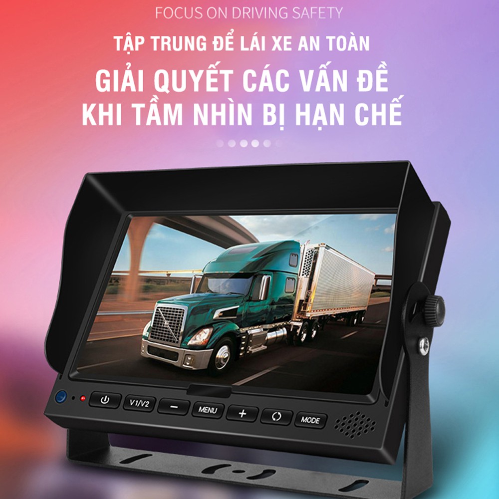 Combo 2 Camera Hành Trình Xe Tải Full HD+ Màn Hình IPS 7 Inch AHD Cổng GX12
