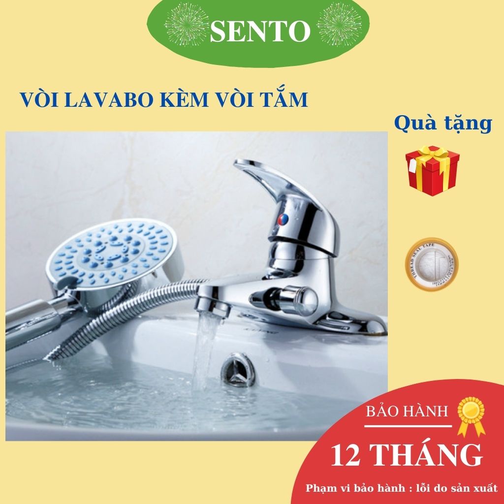 Vòi lavabo chậu rửa mặt kết hợp vòi sen tắm tăng áp SENTO thiết bị nhà tắm ST32