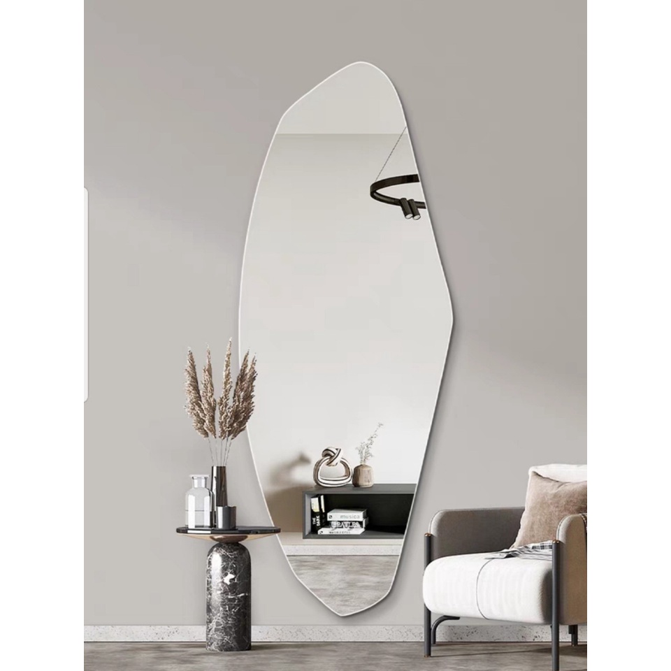 Gương toàn thân led cảm ứng cao cấp hình viên đá nghệ thuật VUADECOR kích thước 80x180cm (Full phụ kiện)