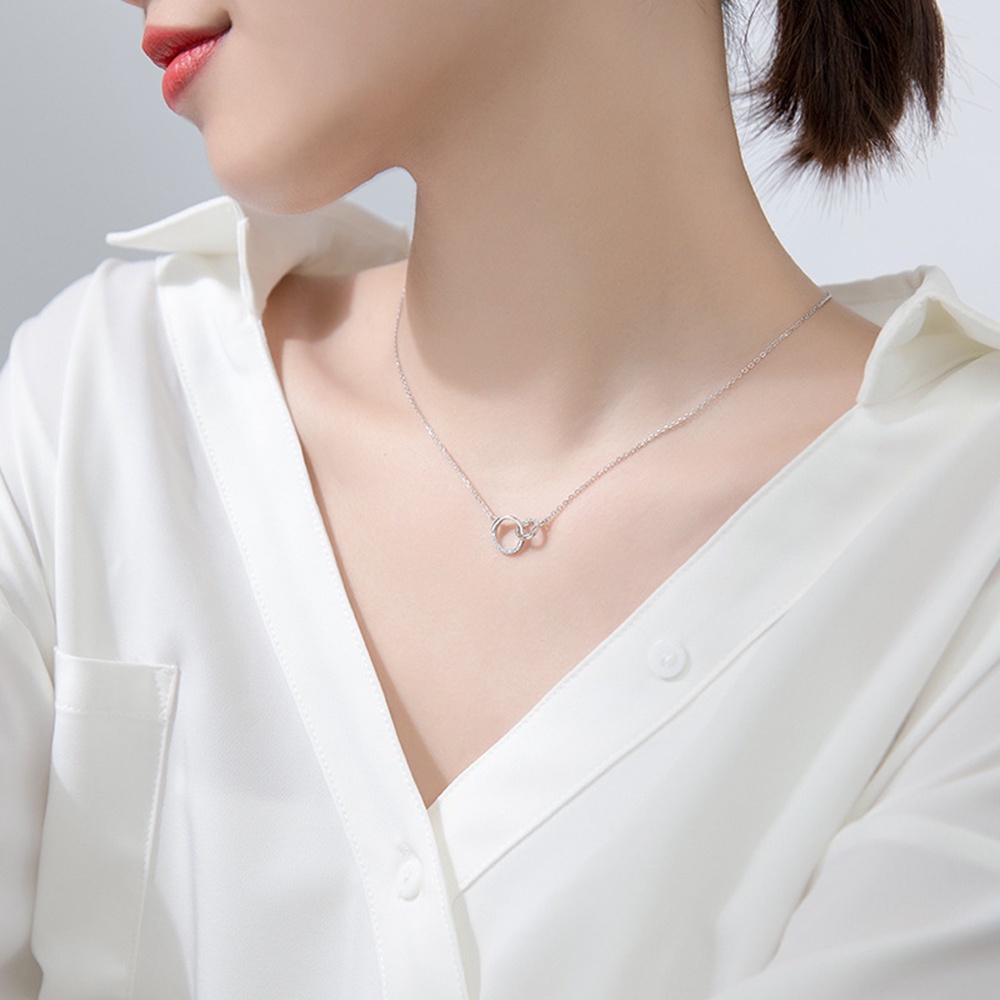 Vòng cổ Hai Lớp Mặt Tròn Thời Trang Cho Nữ