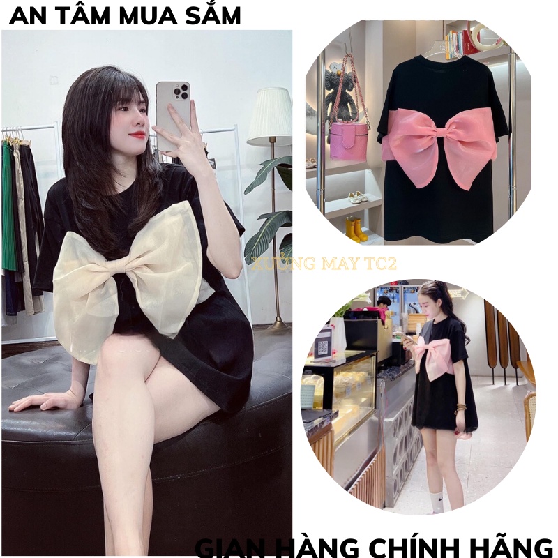 Áo phông giả váy giấu quần pha bèo siêu hot , Áo giả váy nơ to ULZZANG hàn quôc XƯỞNGMAYTC2