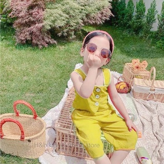 Xả Set đũi lạnh 2s dải cúc bé gái