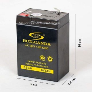 Bình ắc quy cho quạt sạc, quạt tích  điện Honjianda