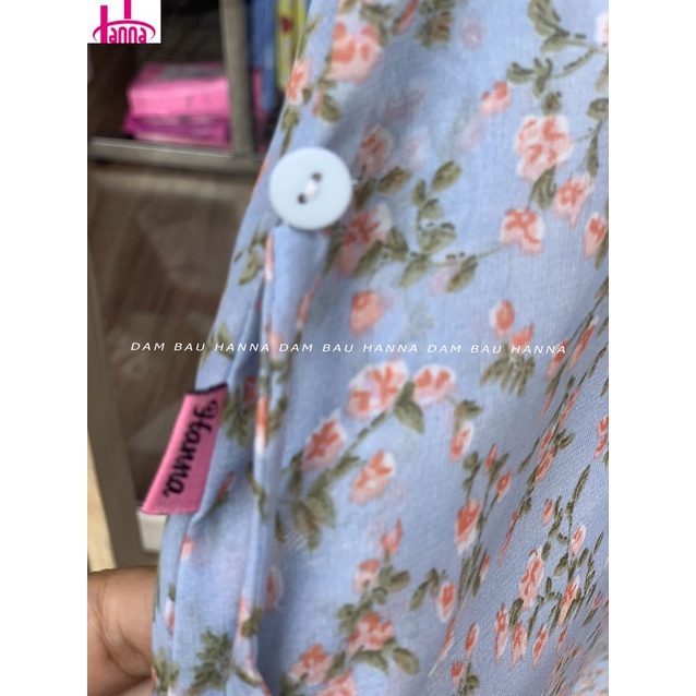 [HANNA] Đầm bầu dáng suông fom dài dễ thương cho mẹ trẻ vải voan 2 lớp mềm mát mùa hè có size 40-78kg