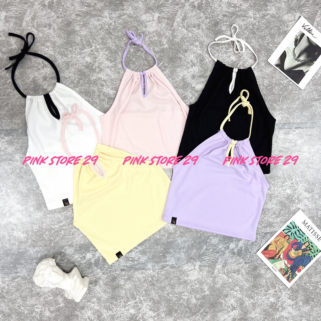 Áo croptop yếm body PINKSTORE29 dáng ôm hở lưng cổ khoét v quyến rũ A5350 | BigBuy360 - bigbuy360.vn