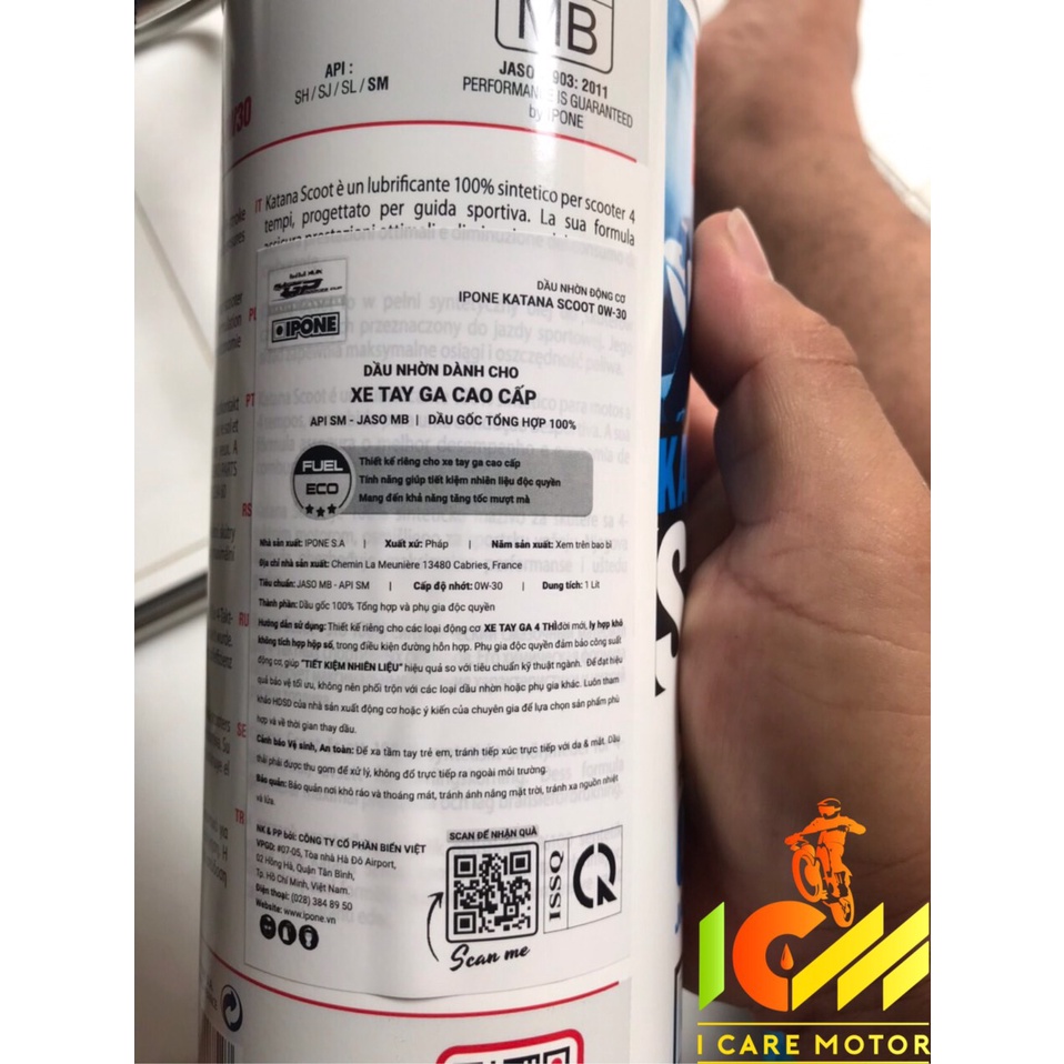 Nhớt tay ga tổng hợp scooter 4T IPONE KATANA SCOOT 0W30