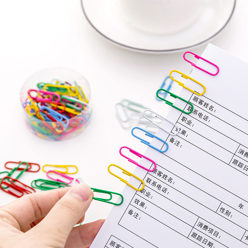 Set 50 Kẹp Giấy 28*8mm Nhiều Màu Sắc