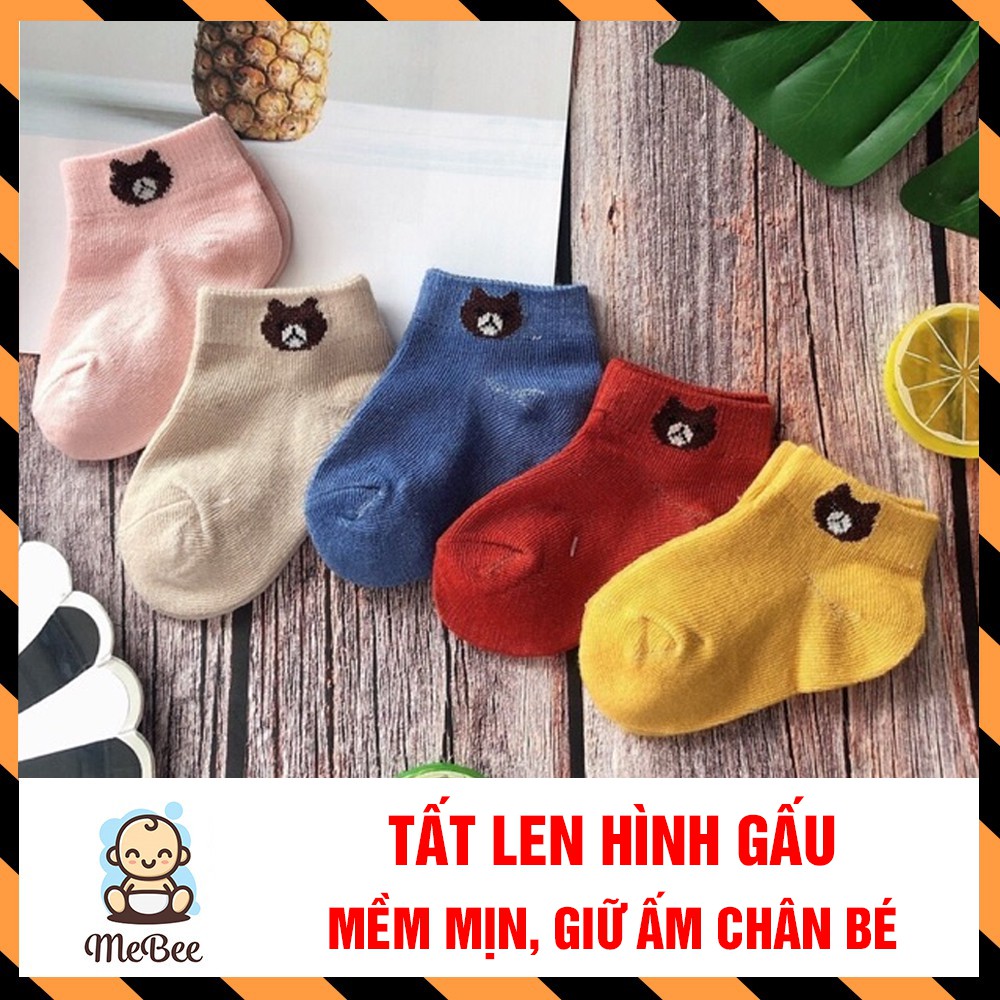 Tất len hình Gấu mềm mịn, co dãn cho bé (0-2 tuổi)