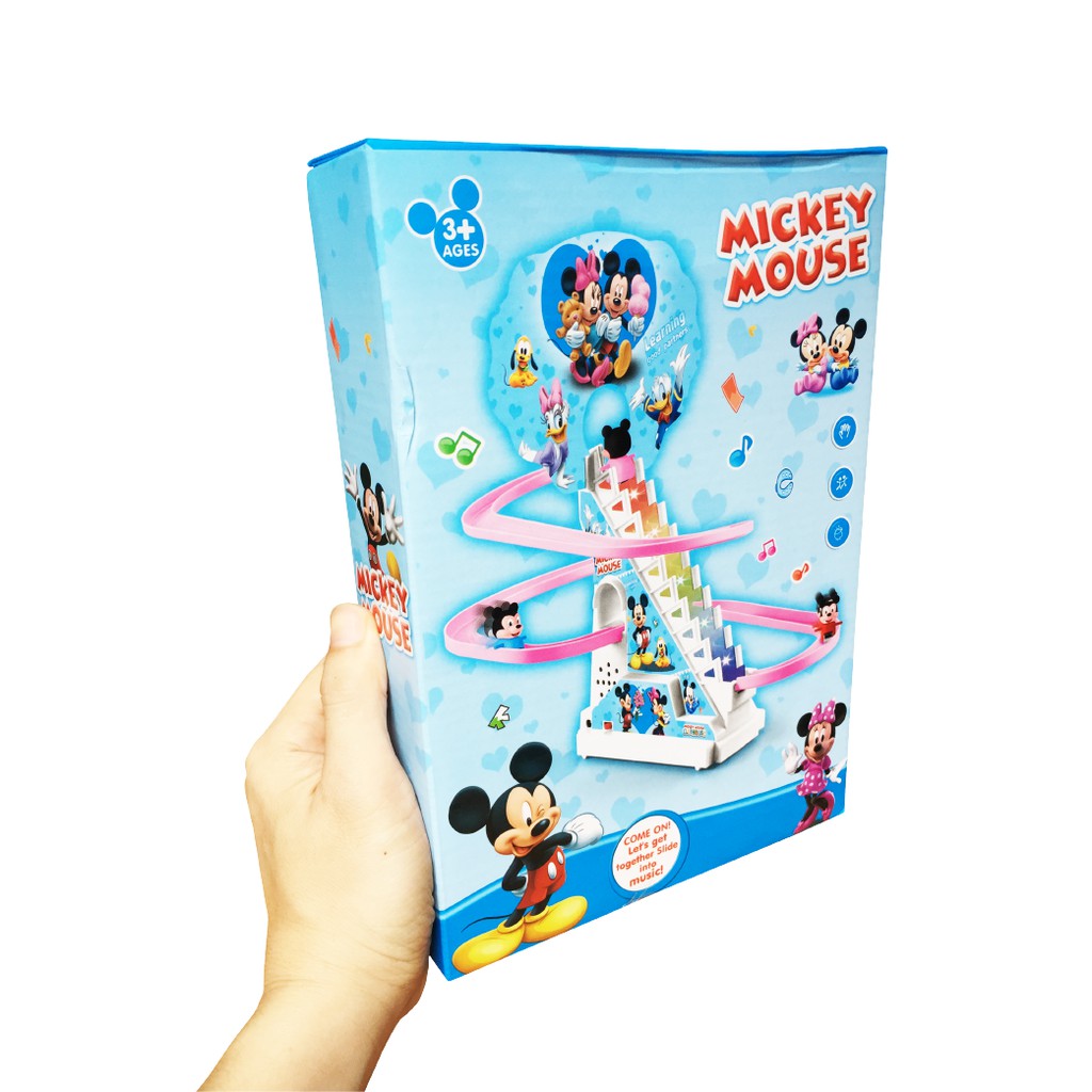 Đồ chơi cầu trượt chó đốm/chuột Mickey hoạt hình leo thang phát nhạc (pin AA)