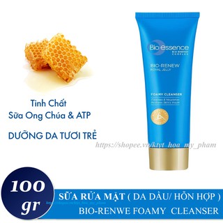 Bio essence - sữa rửa mặt dưỡng da tươi trẻ Bio-Renew cho da dầu / hỗn hợp chiết xuất sữa ong chúa 100 gr