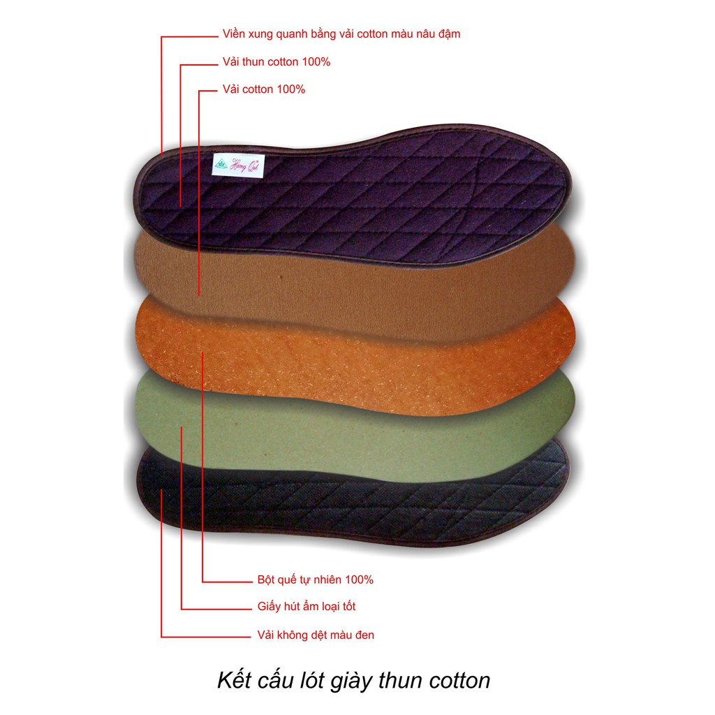 Lót giày Nữ Bản Nhung Cao Cấp Chính hiệu Hương Quế_tiêu chuẩn Châu Âu