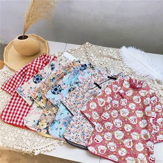 Đầm Sườn Xám Tay Loe Cho Bé Gái Kiểu Trung Hoa