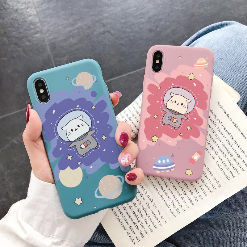 Ốp lưng iphone Mèo Không Gian TPU trơn dẻo mềm 5/5s/6/6plus/6s/6splus/7/7plus/8/8plus/x/xr/xs/11/12/pro/max/plus/promax | BigBuy360 - bigbuy360.vn