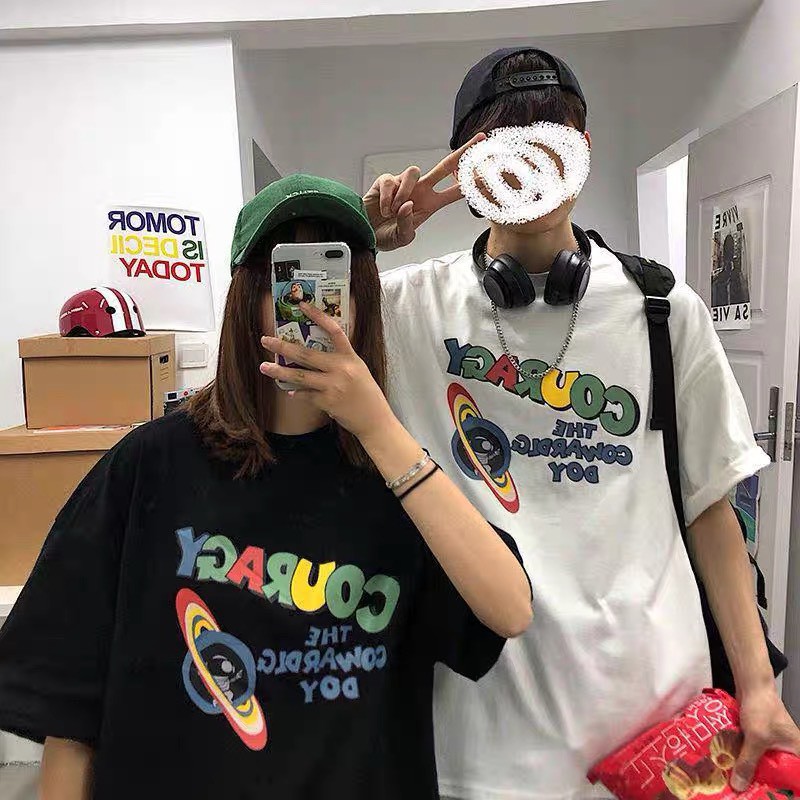 Áo Thun Tay Lỡ ANHSTORE Form Rộng Unisex Ulzzang, Áo Phông Nam Nữ COURAGY - A43