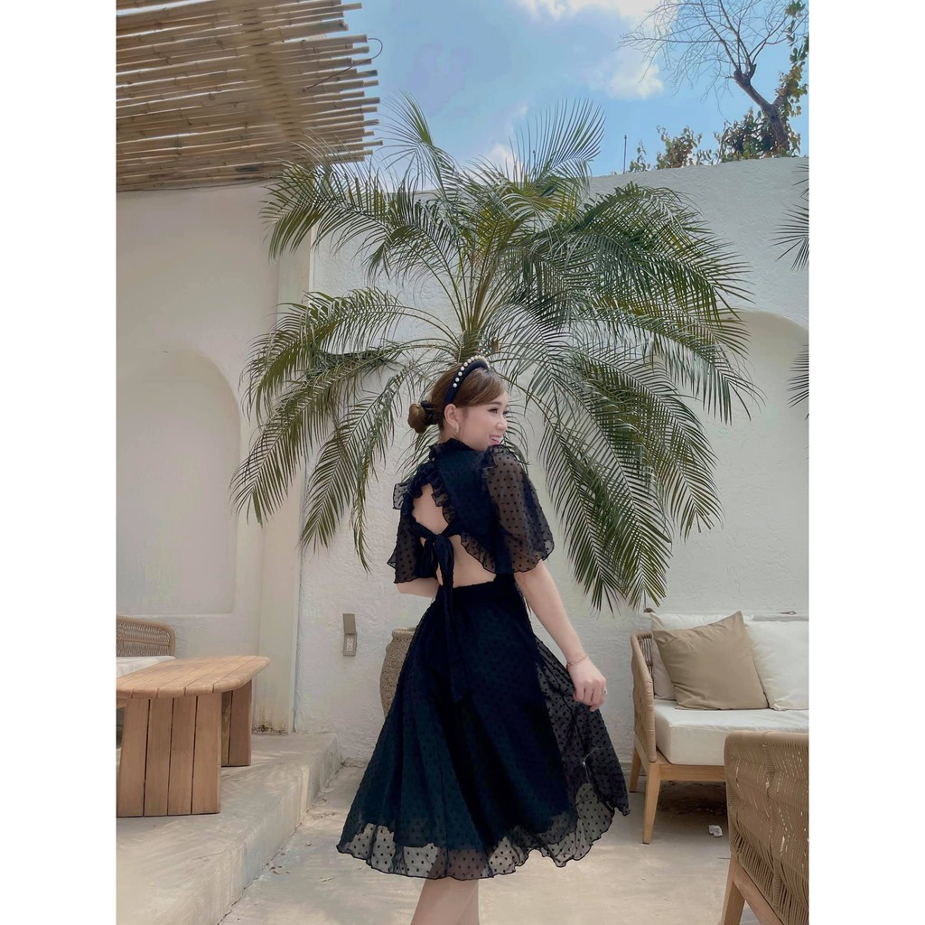 ĐẦM BI CỘT NƠ LƯNG TRẮNG - ĐEN - ĐỎ | BigBuy360 - bigbuy360.vn