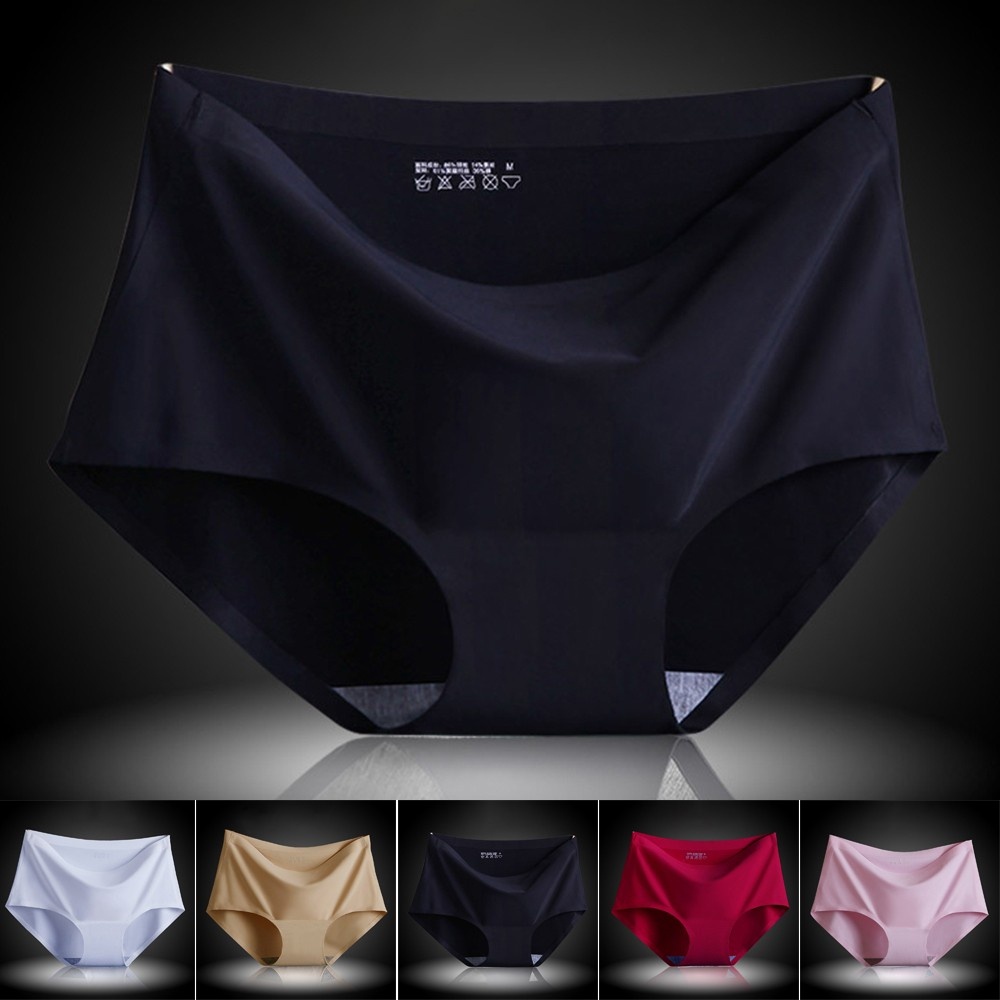 Womens Sexy Ice Silk Panties Briefs Lingerie Ladies Seamless Underwear Knickers