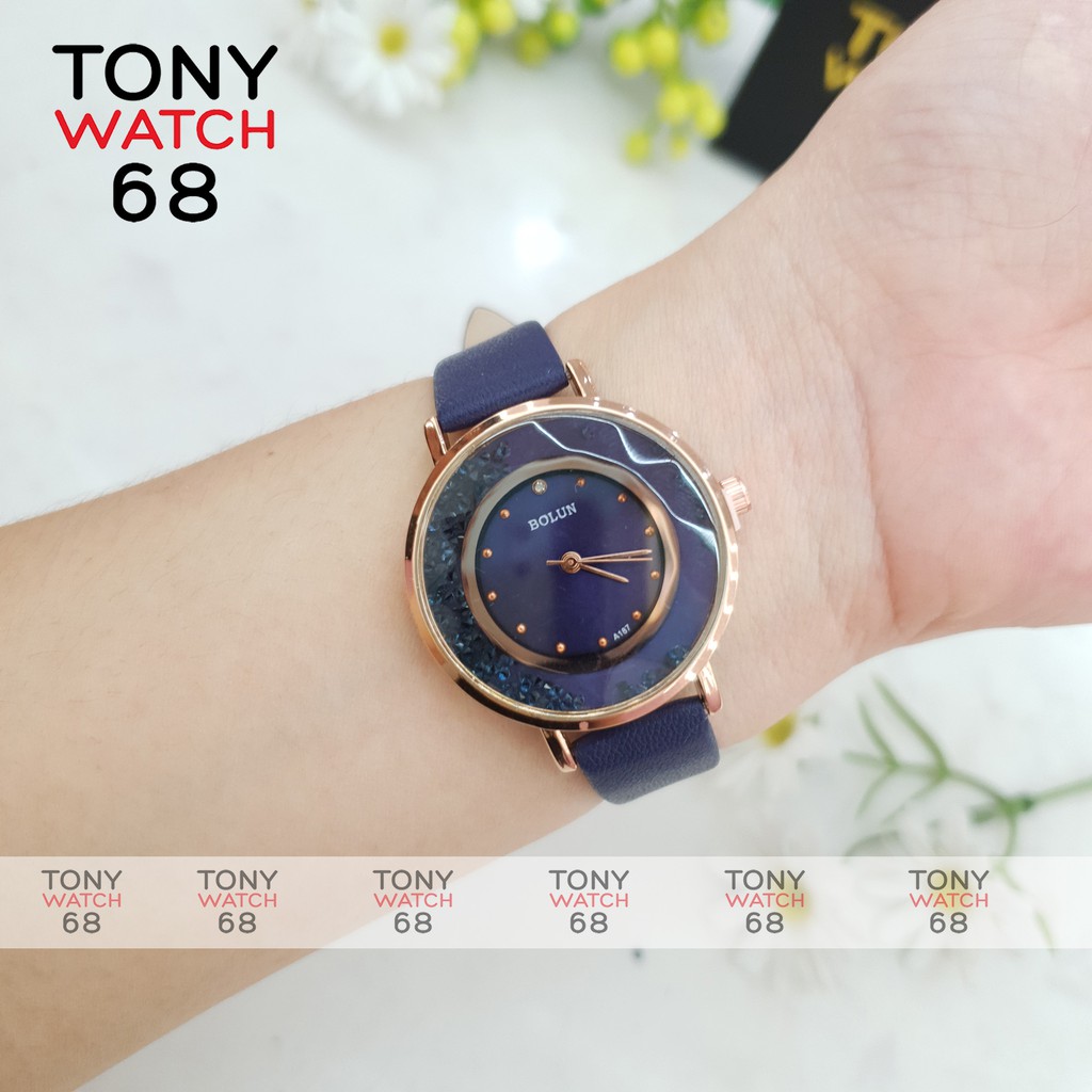 [Mã 44FASHIONSALE1 giảm 10K đơn 50K]Đồng hồ nữ đeo tay Bolun đẹp chính hãng dây da chống nước 3ATM Tony Watch 68