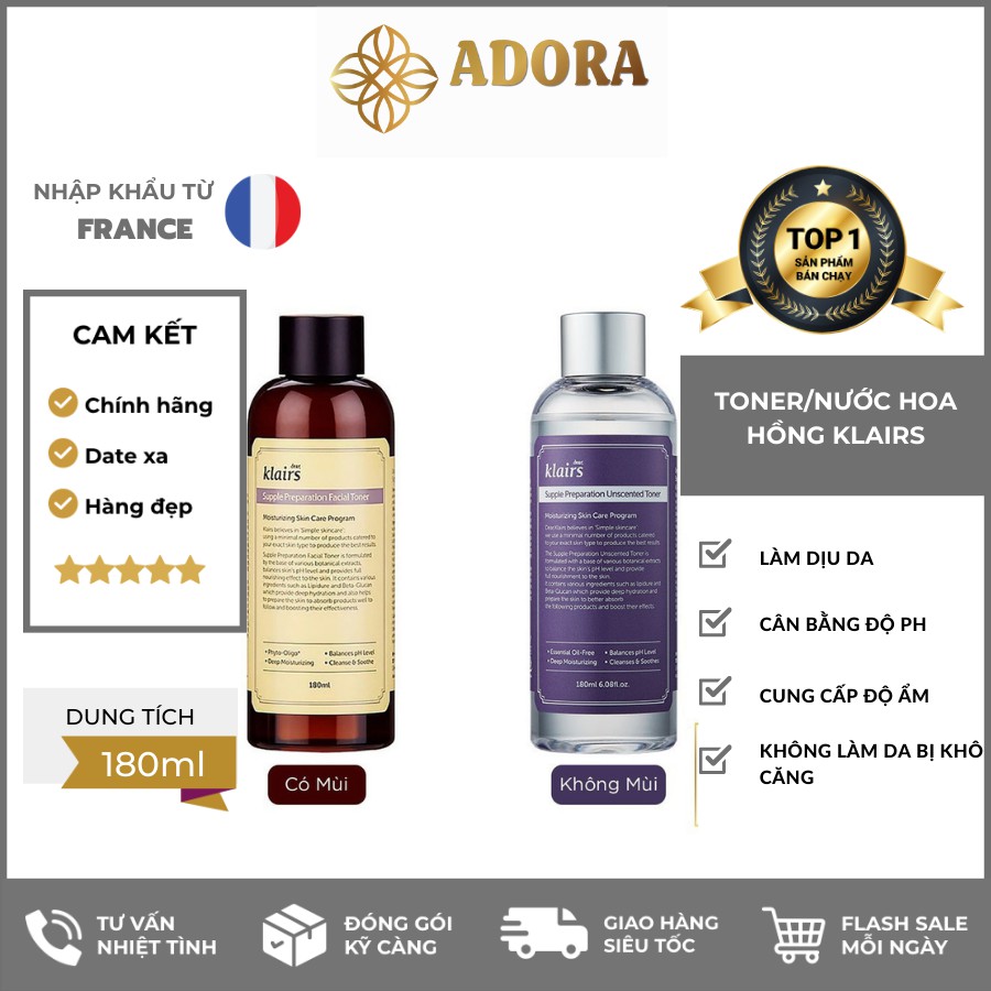 Toner Klairs - Nước Hoa Hồng Klairs Supple Preparation Toner 180ml