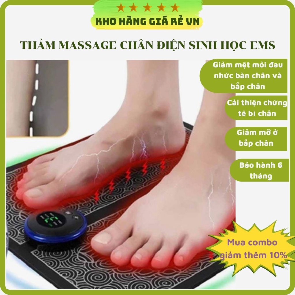 Máy massage xung điện thảm massage chân giúp lưu thông khí huyết giảm tê chân làm thon gọn bắp chân