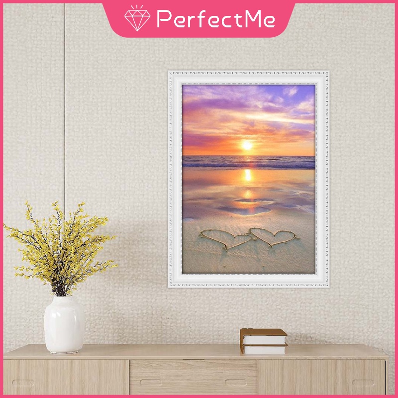 Bộ Tranh Đính Đá 5D Tự Làm Hình Phong Cảnh Biển 30x40cm Trang Trí Nhà Cửa