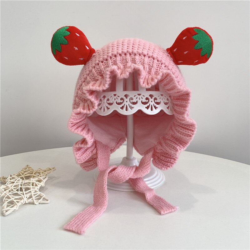 Mũ beanie Trùm Tai Hình Trái Cây Dễ Thương Cho Bé 2-8 Tuổi