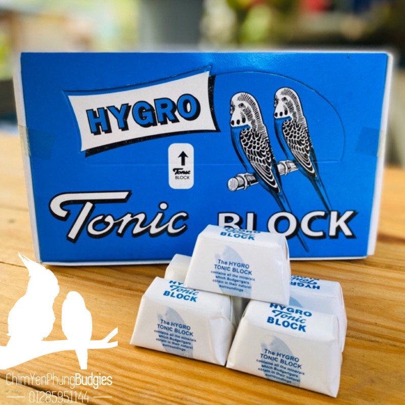 1 hộp khoáng hygro tonic block 40 viên dành cho chim cảnh, vẹt