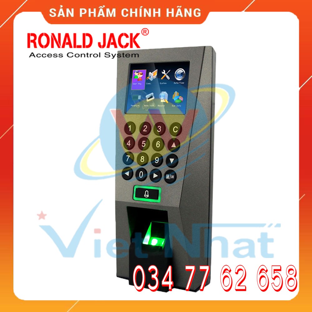 Ronald Jack F18 - Máy Chấm Công Kiểm Soát Cửa Kết Hợp Vân Tay Và Thẻ - Hàng Nhập Khẩu Chính Hãng