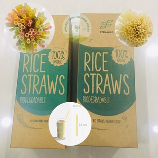Combo 100 ống hút gạo - 8mmx22cm - 100 ống/hộp