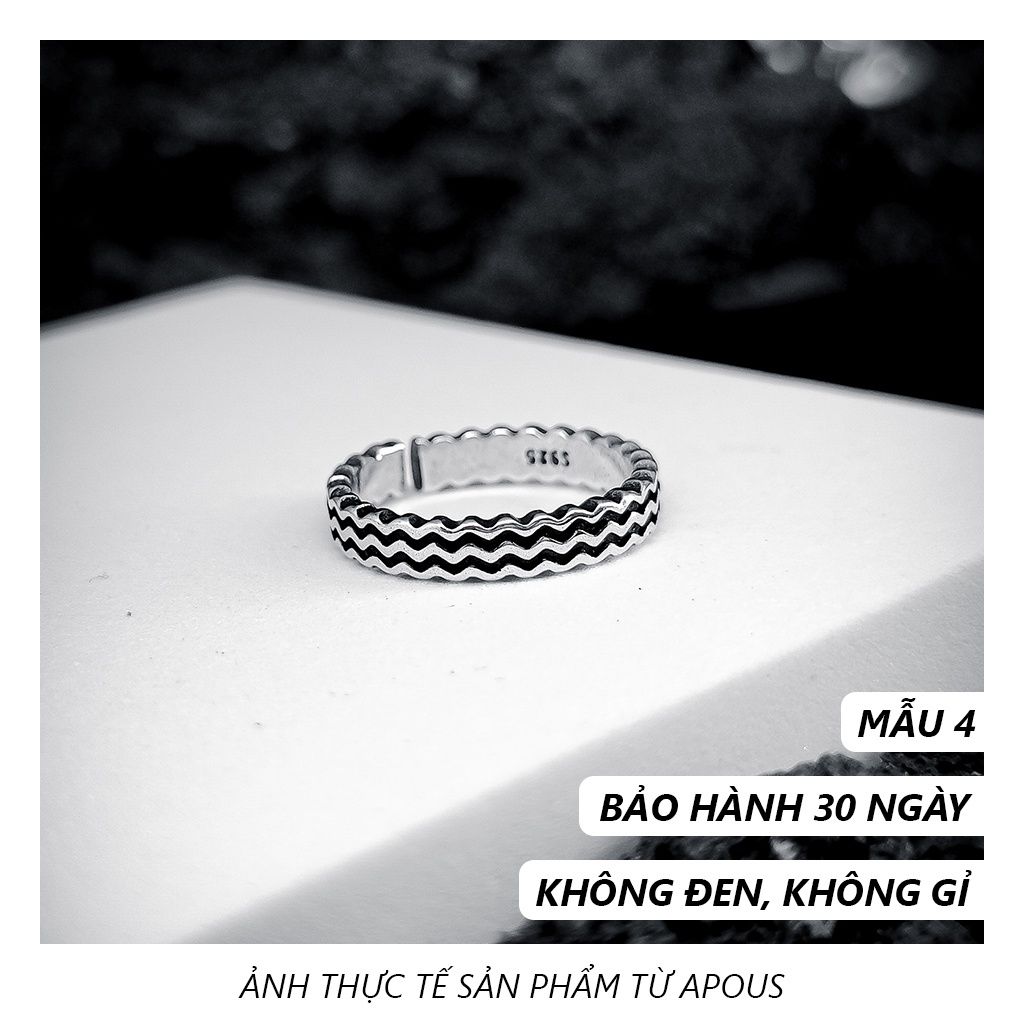 Nhẫn nam nữ thời trang Trendy - Không đen không gỉ - BST 6 - Phụ Kiện Trang Sức Unisex Apous